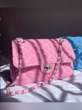 Murakchi - Terry Quilted Pink Shoulder Bag (hand-made in Morocco) 🇲🇦